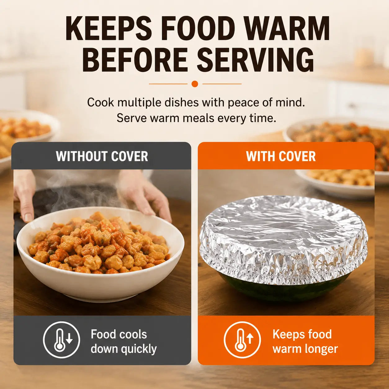 Home Dining Table & Food Container Aluminum Foil Heat-retaining Cover