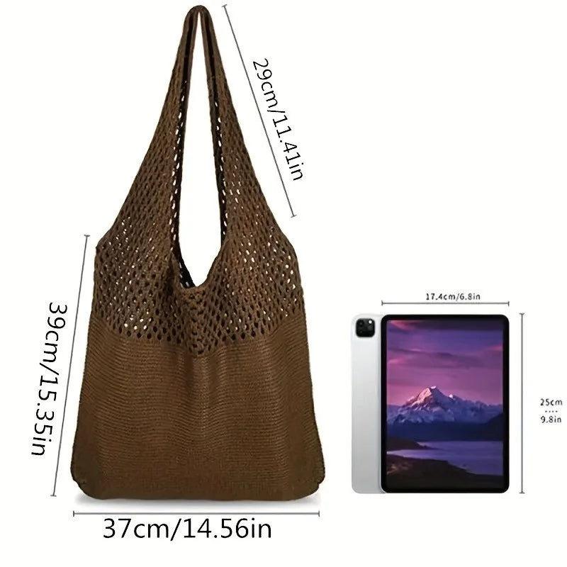 Hollow Crochet Tote Bag