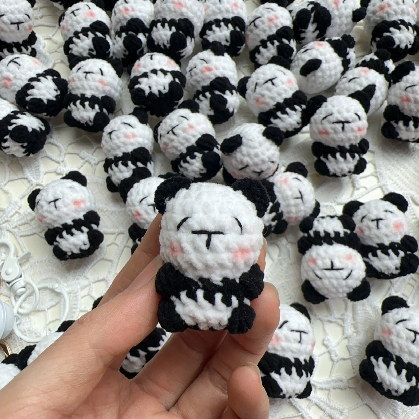Handmade Crochet Panda Keychain