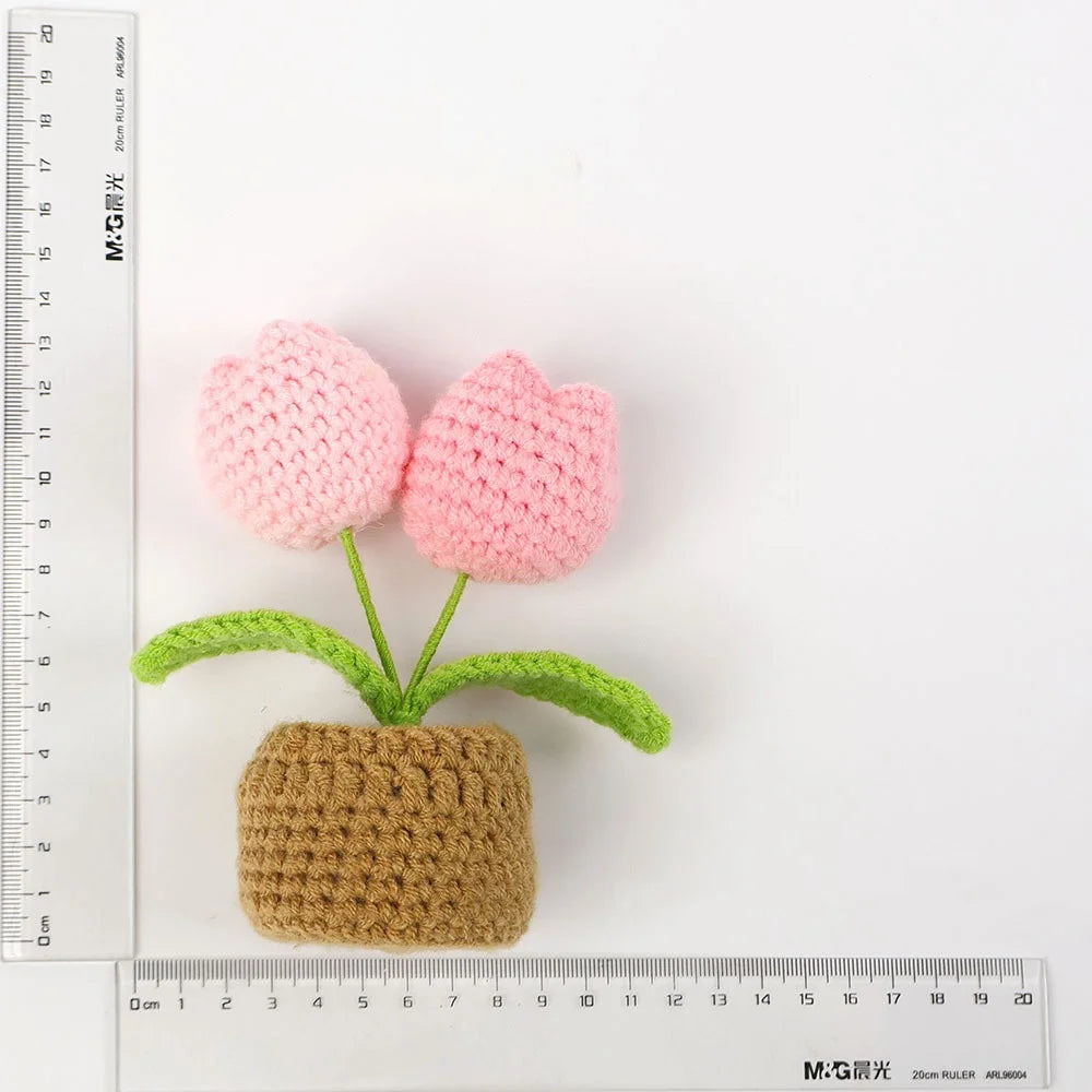 Crochet Tulip Pot Decor