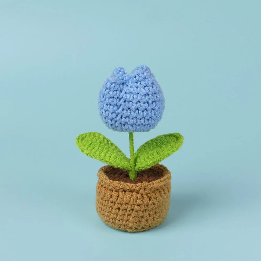 Crochet Tulip Pot Decor