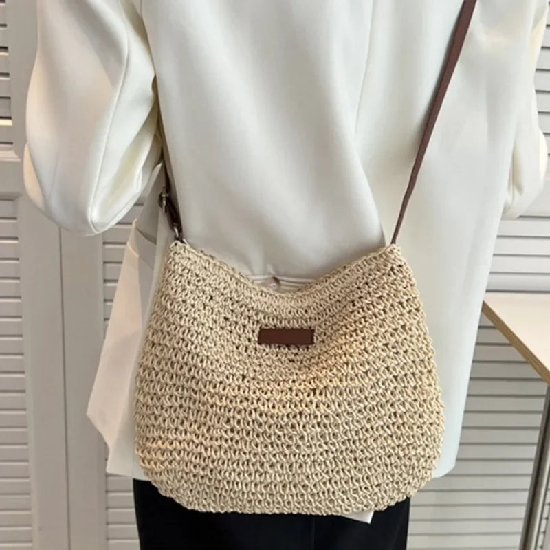 Summer Straw Crossbody Bag