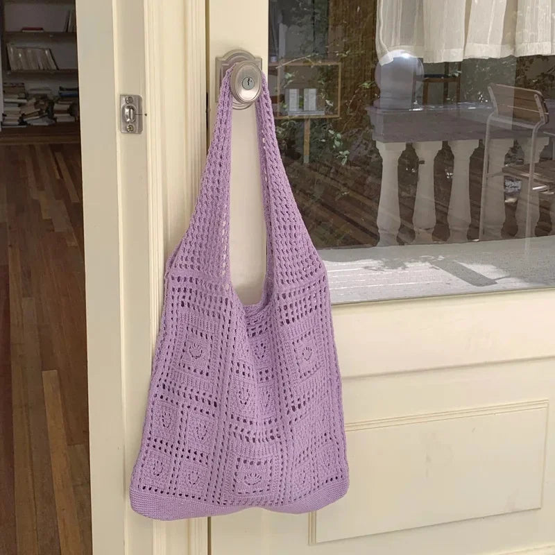 Knitted Hollow Tote Bag
