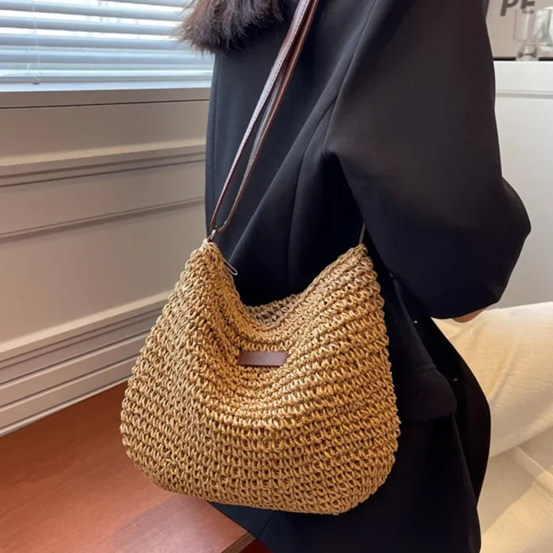 Summer Straw Crossbody Bag