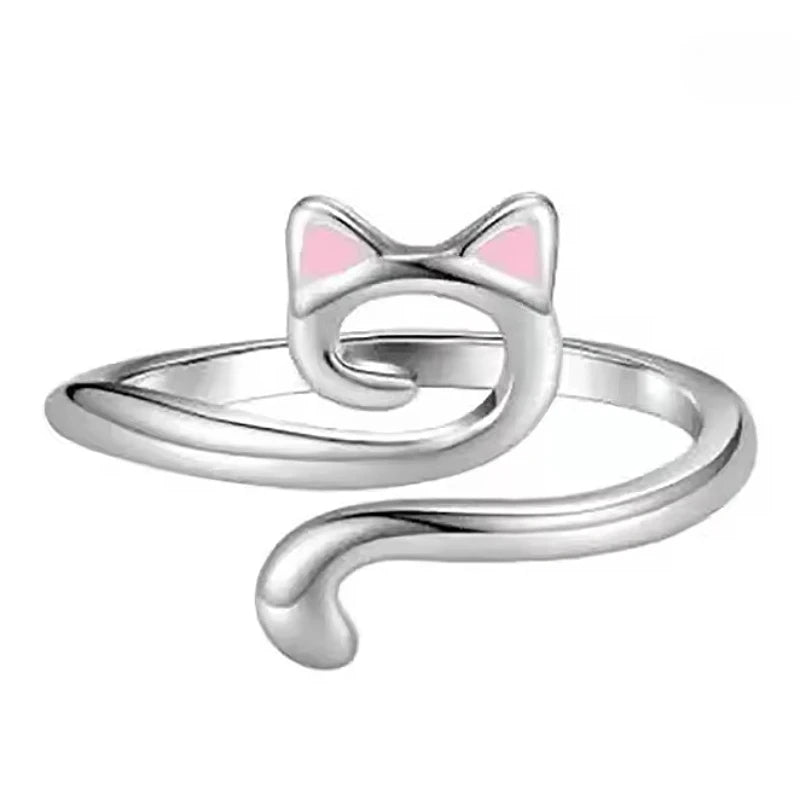 Adjustable Crochet Cute Cat Ring