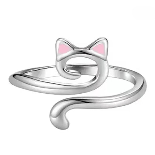 Adjustable Crochet Cute Cat Ring