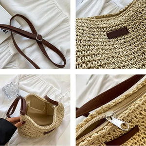 Summer Straw Crossbody Bag