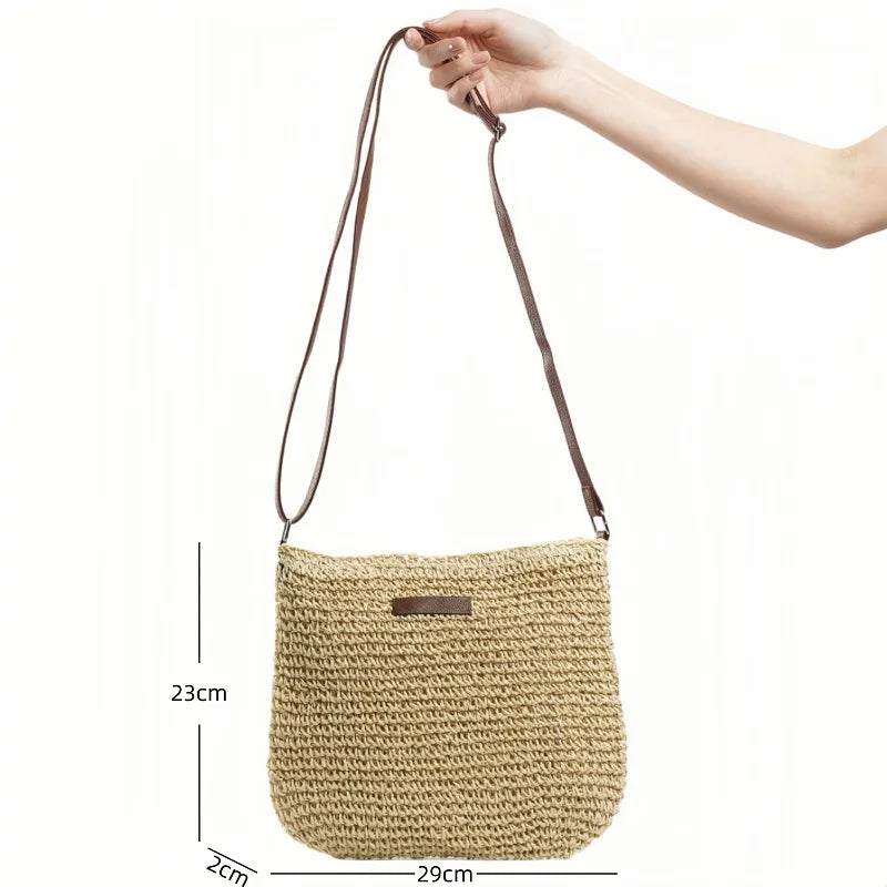 Summer Straw Crossbody Bag