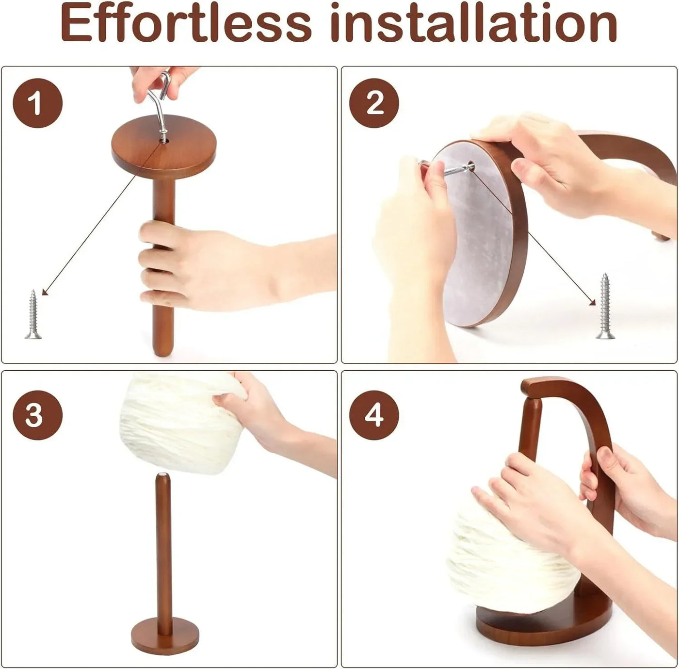Wooden Rotating Yarn Holder Spinner