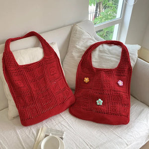 Knitted Hollow Tote Bag
