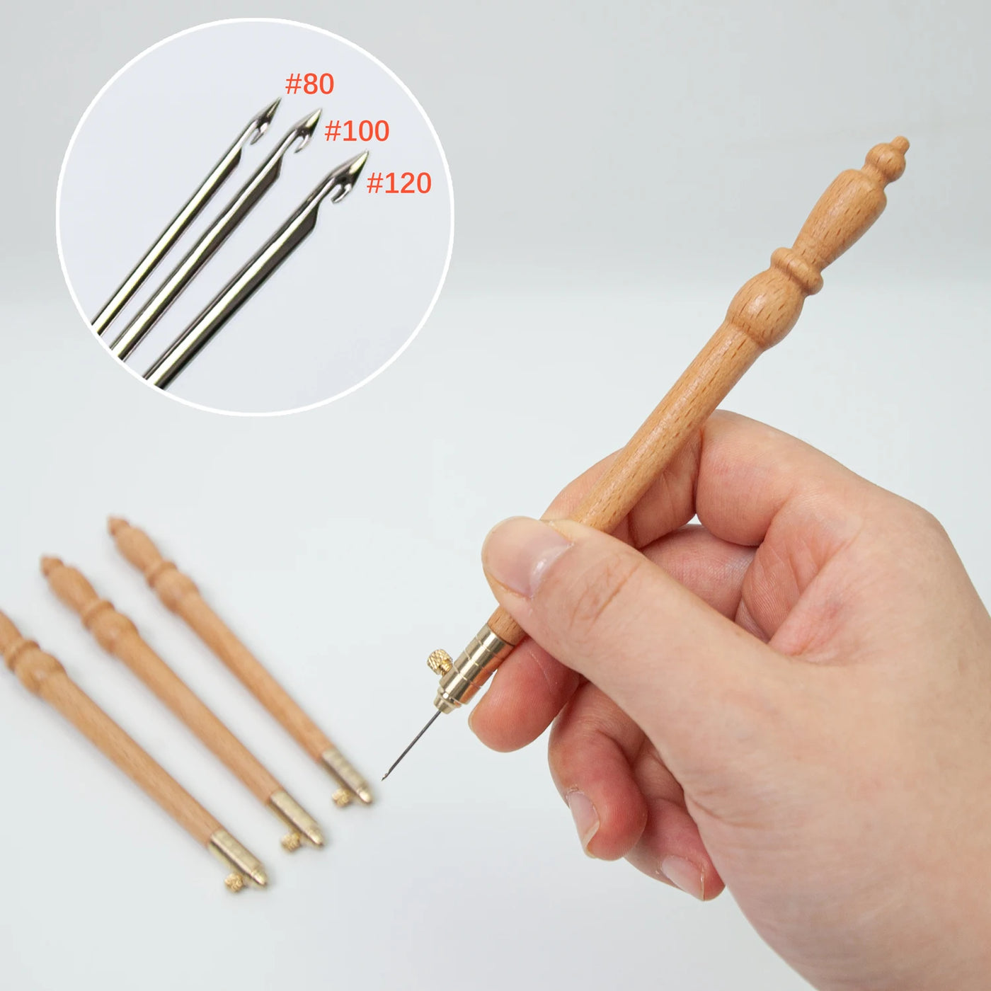 Tambour Crochet Hook with 3 Needles
