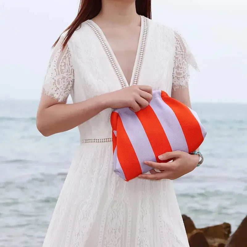 Woven Cloud Clutch Handbag