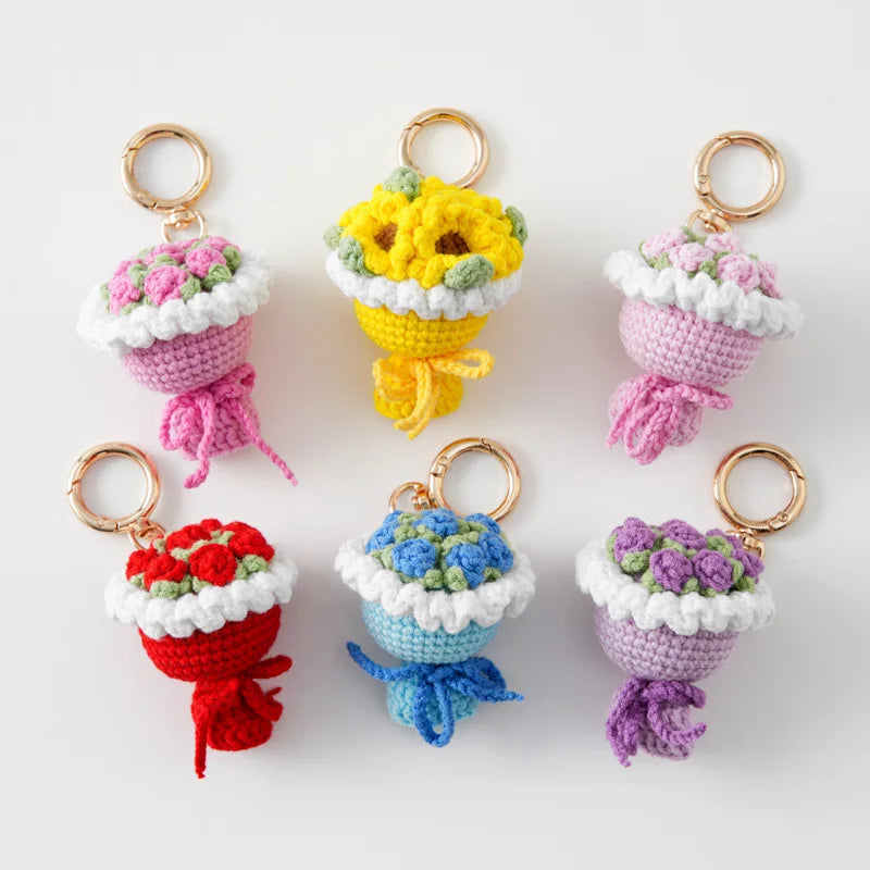 Crochet Flower Keychain