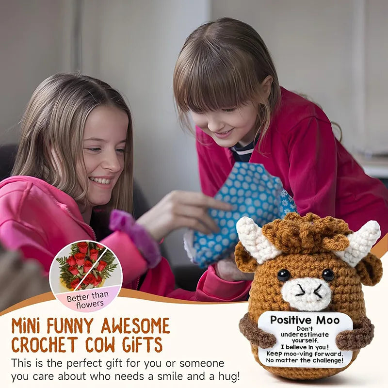 Crochet Positive Cow Decor