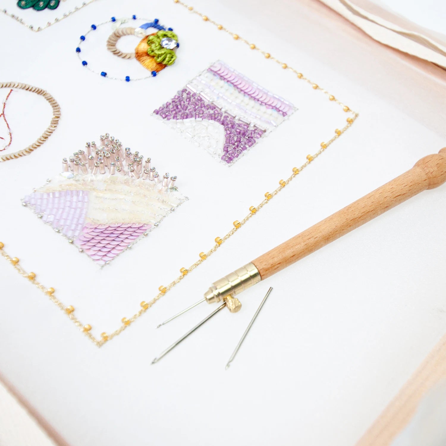 Tambour Crochet Hook with 3 Needles