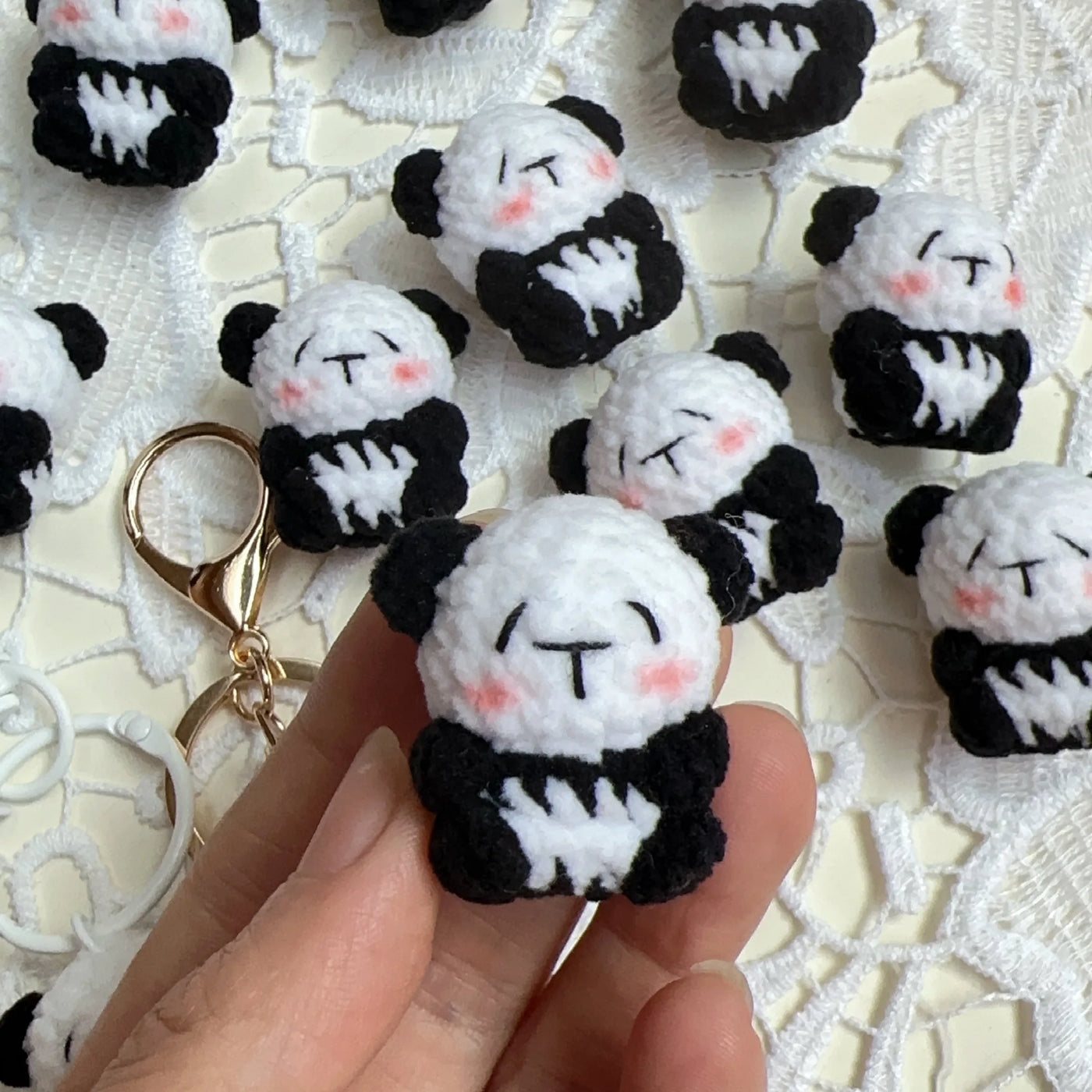 Handmade Crochet Panda Keychain