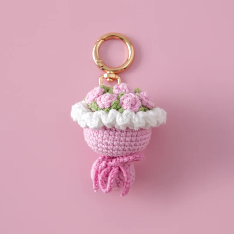Crochet Flower Keychain