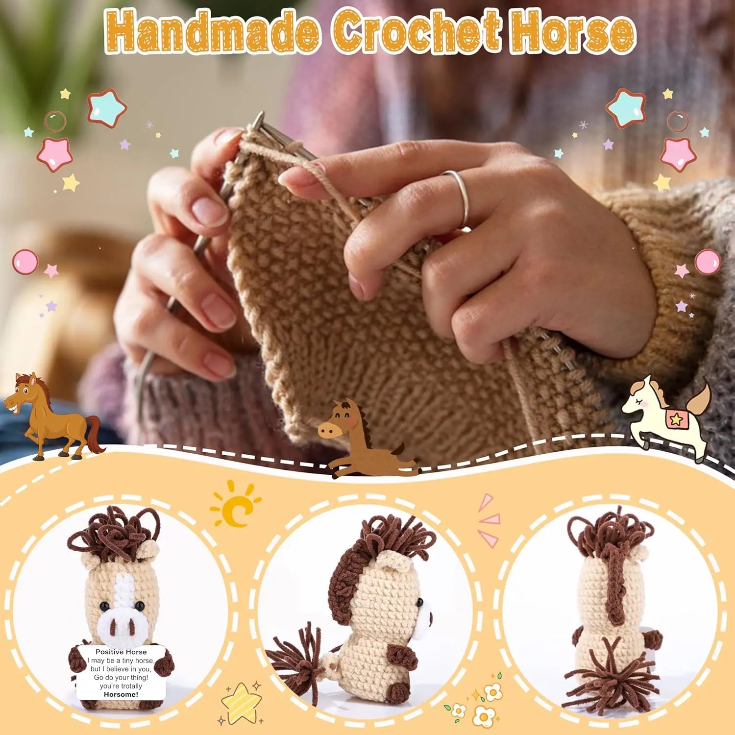 Handmade Crochet Energy Horse
