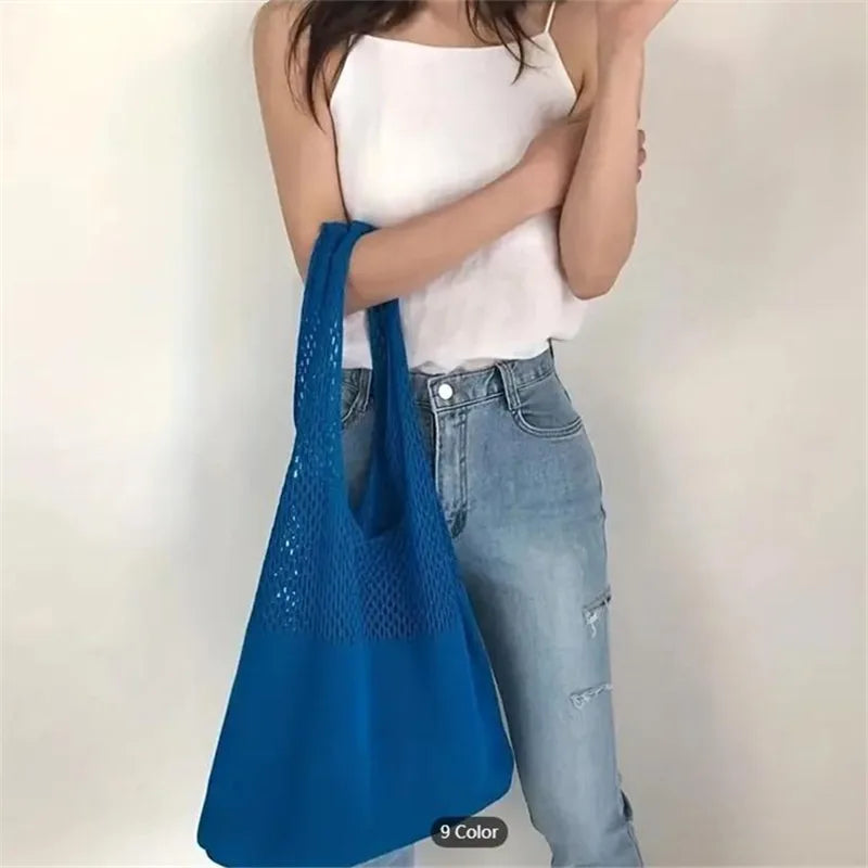 Hollow Crochet Tote Bag