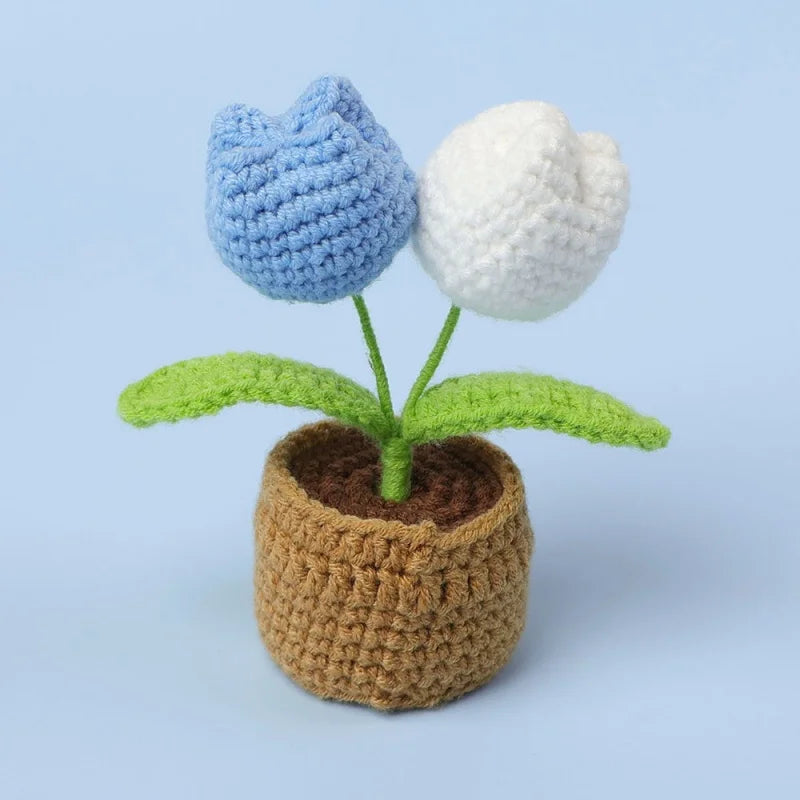 Crochet Tulip Pot Decor