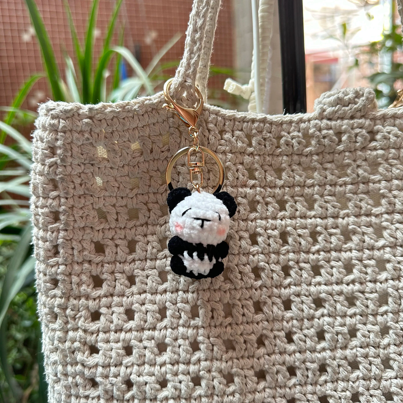 Handmade Crochet Panda Keychain