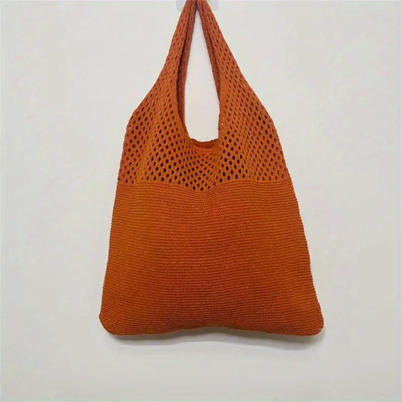 Hollow Crochet Tote Bag