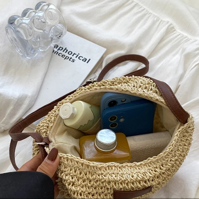 Summer Straw Crossbody Bag