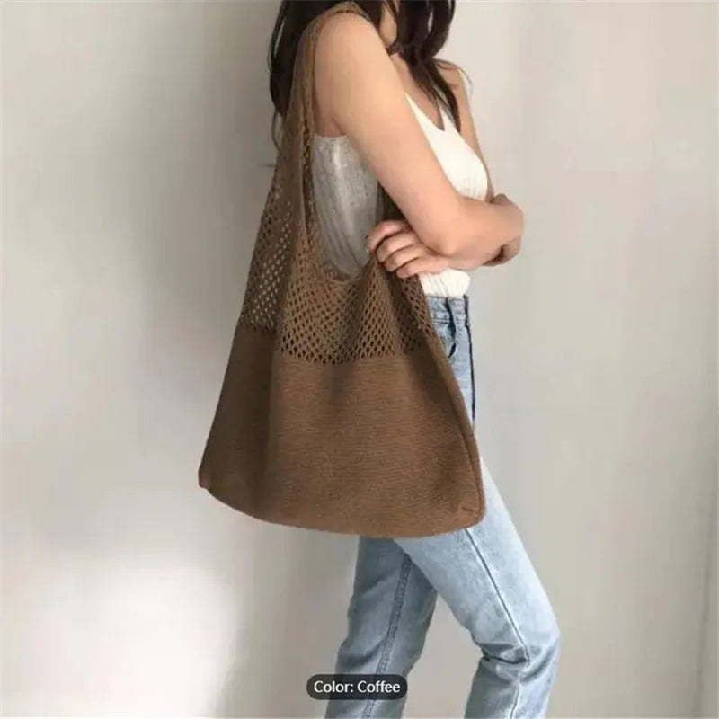Hollow Crochet Tote Bag