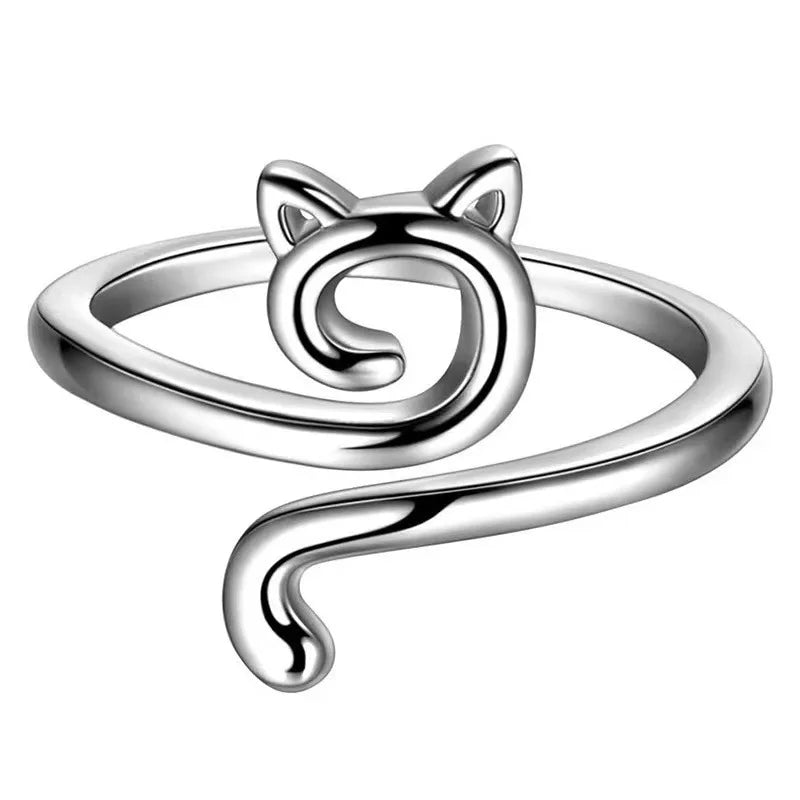 Adjustable Crochet Cute Cat Ring