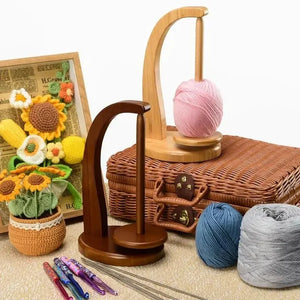 Wooden Rotating Yarn Holder Spinner