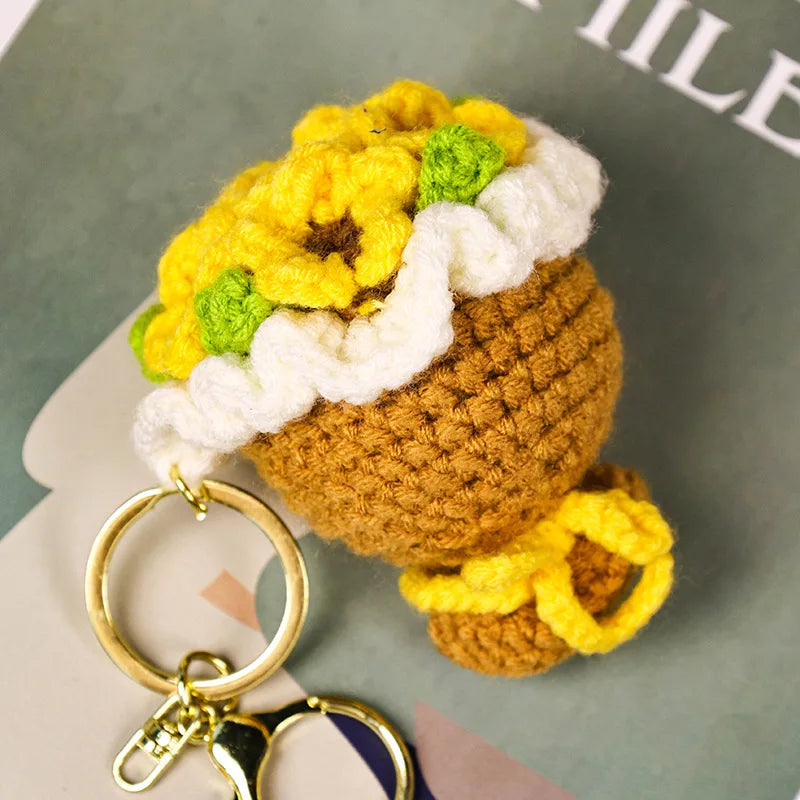 Crochet Flower Keychain