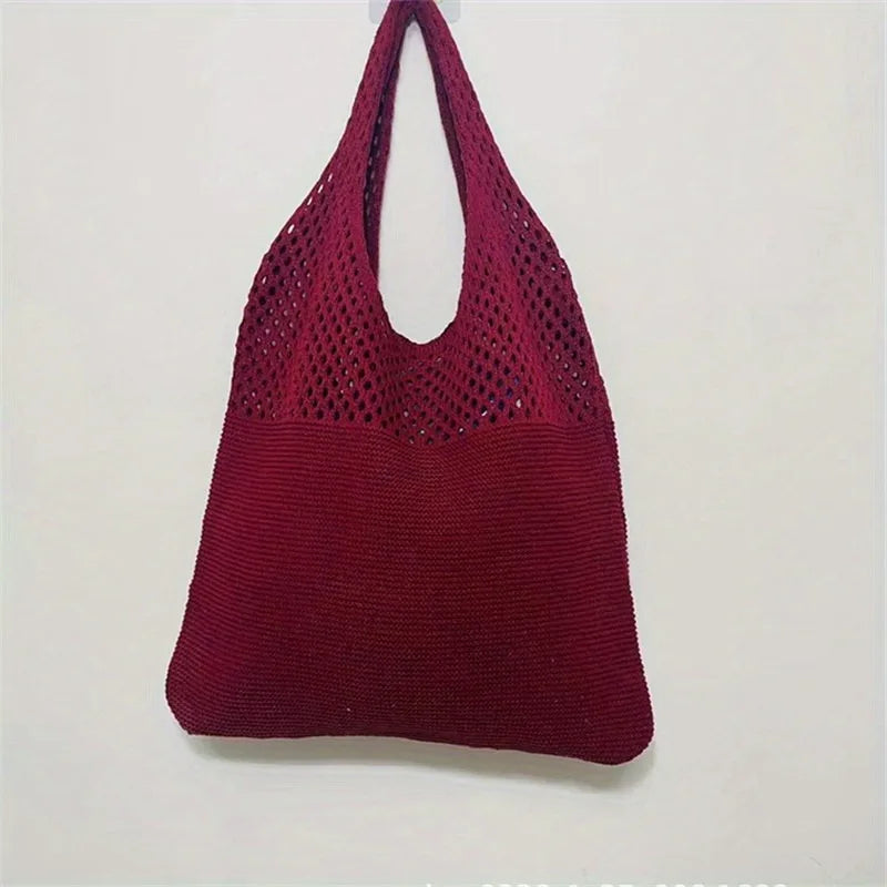 Hollow Crochet Tote Bag