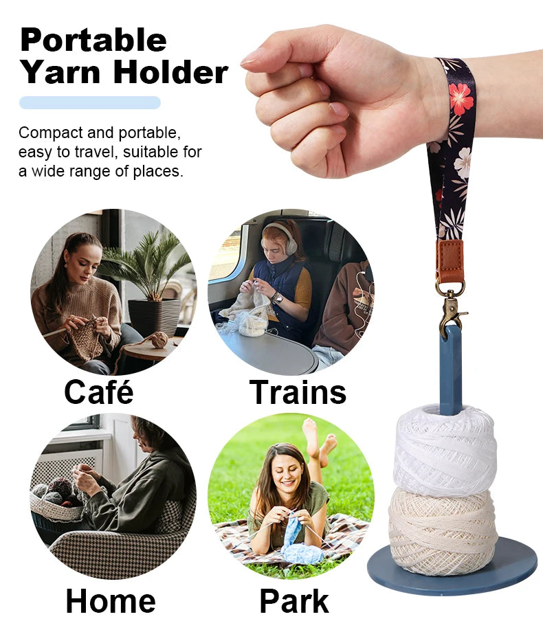 Yarn Holder Spinning Stand with Wrist Strap