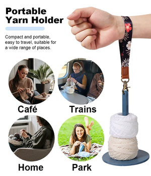 Yarn Holder Spinning Stand with Wrist Strap