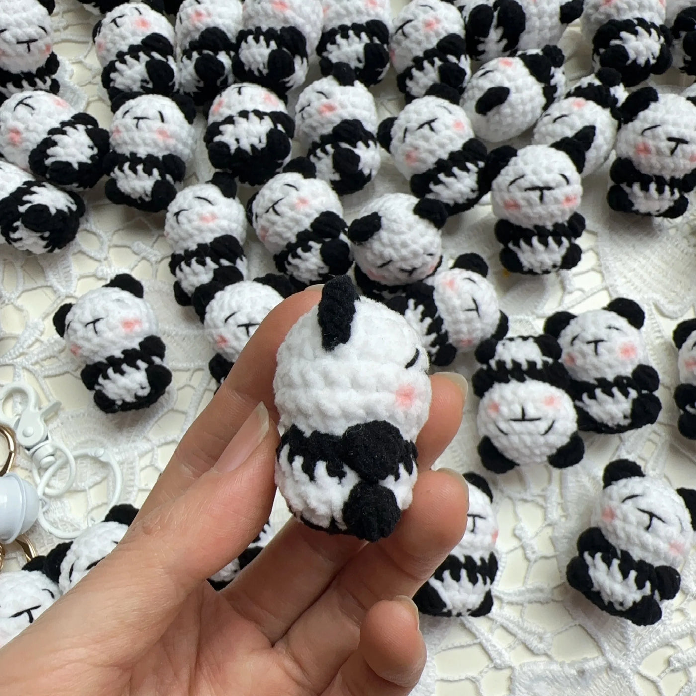 Handmade Crochet Panda Keychain