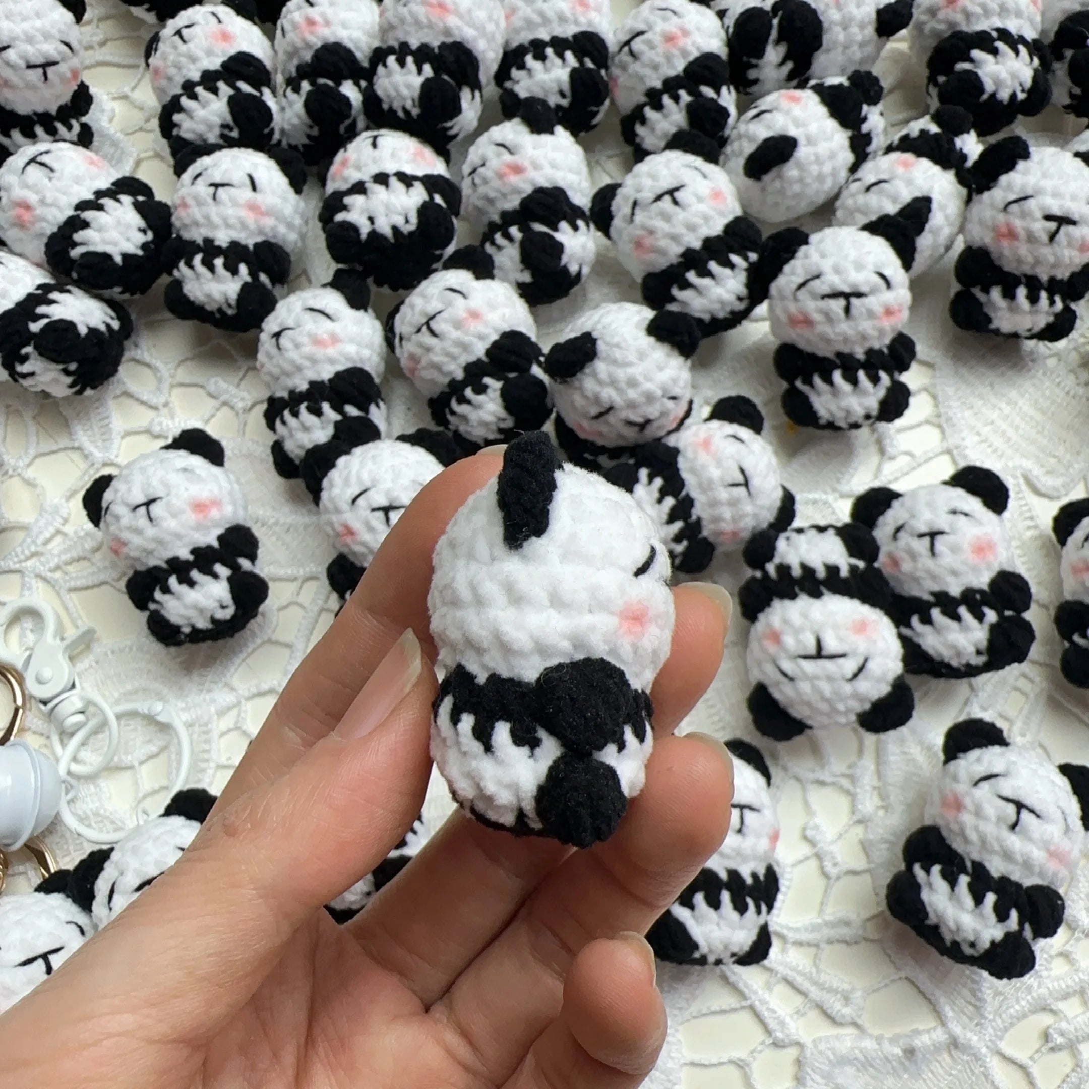Handmade Crochet Panda Keychain
