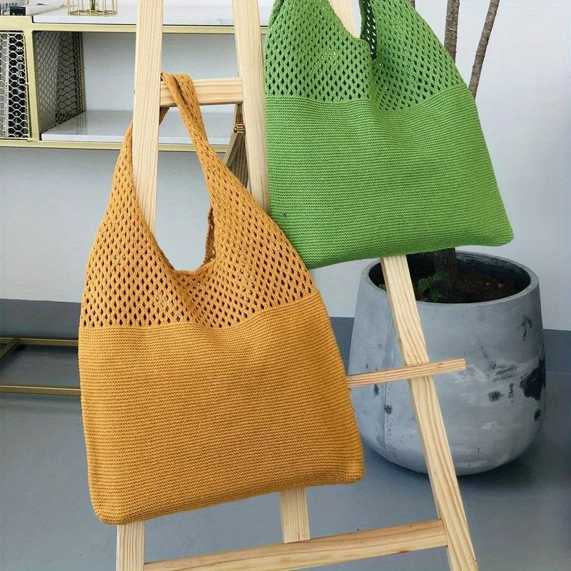 Hollow Crochet Tote Bag