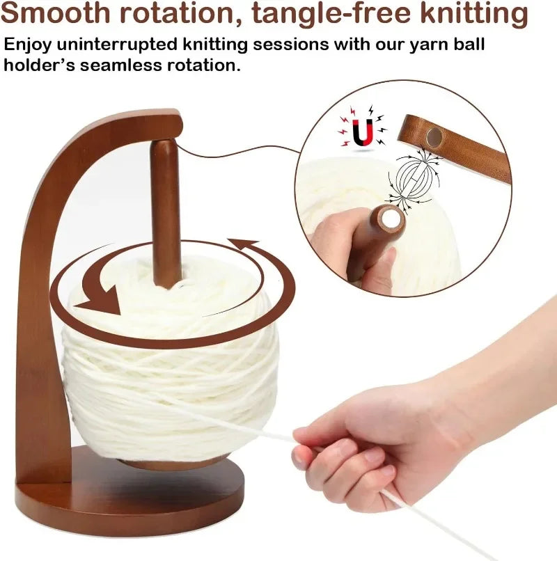 Wooden Rotating Yarn Holder Spinner