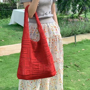 Knitted Hollow Tote Bag