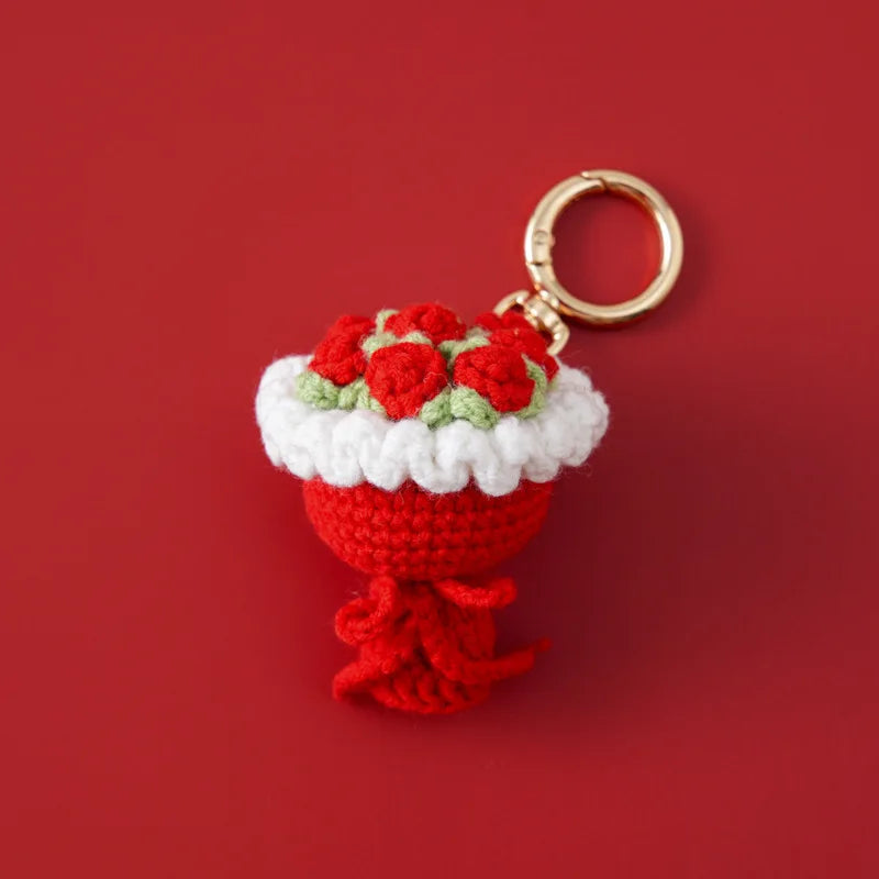 Crochet Flower Keychain