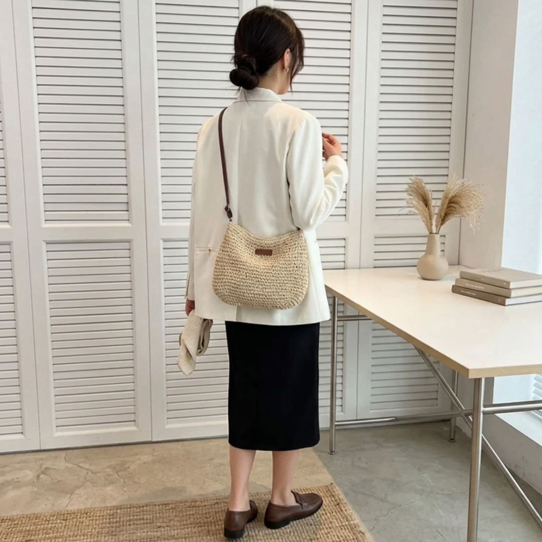 Summer Straw Crossbody Bag