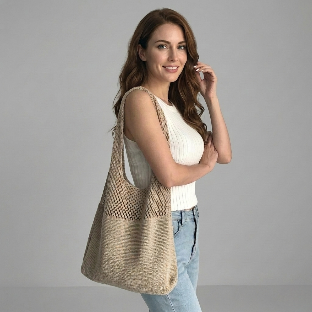 Hollow Crochet Tote Bag